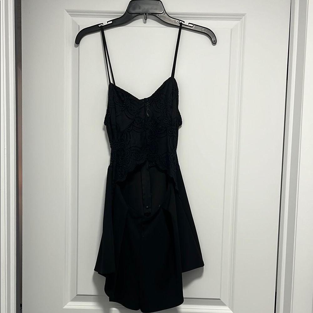 Black Lace Overlay Romper